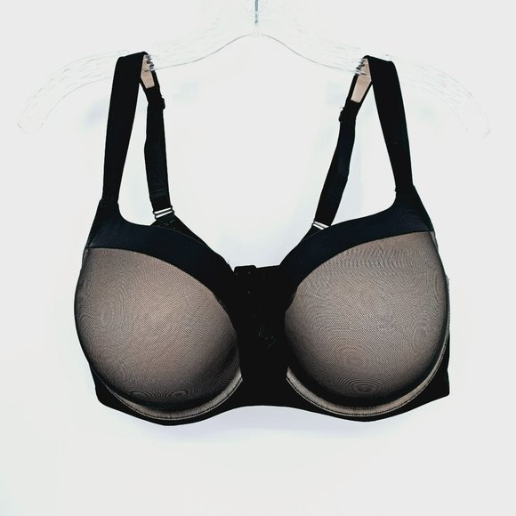 Torrid Balconette Bra 40DD Black Tan Mesh Lightly Padded Lined Supportive Sexy - Picture 1 of 12